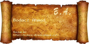 Bodacz Ahmed névjegykártya